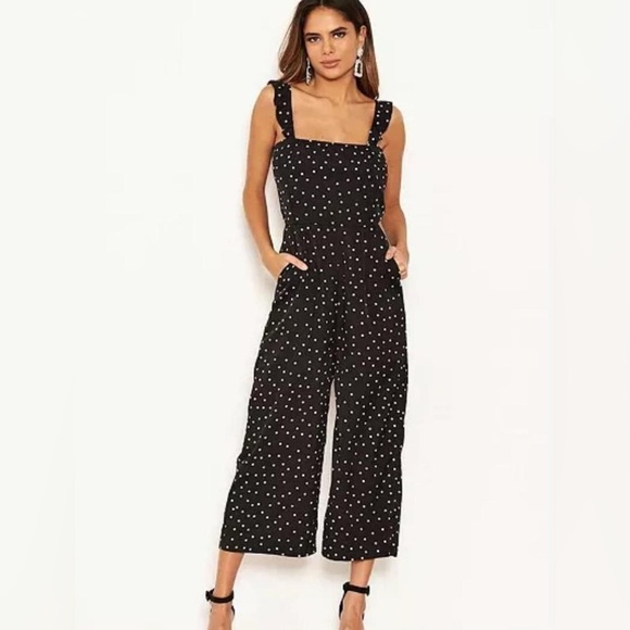AX Paris Pants - AX Paris Black and White Polka Dot Jumpsuit